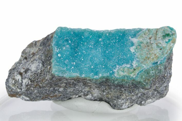 Sparkling Druzy Quartz on Chrysocolla - DR Congo #347487